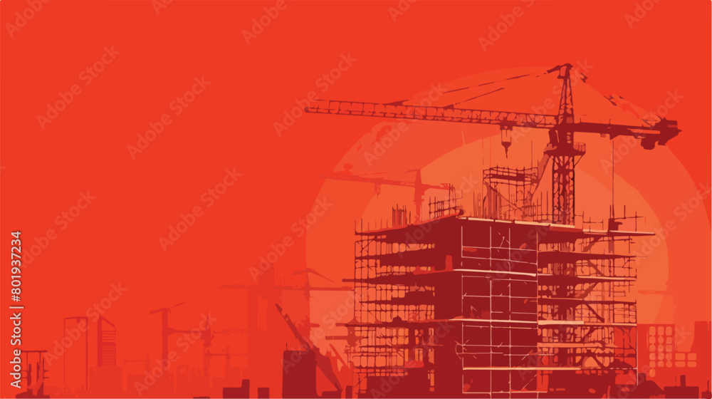 Under construction design over red background vector