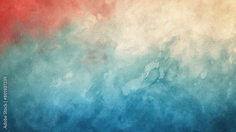 Tranquil Tones: Subtle Gradient in Teal Blue, Ivory White, and Crimson Red