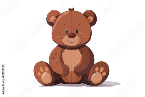 teddy bear on a white background Vector flat illustration