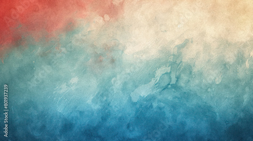 Tranquil Tones: Subtle Gradient in Teal Blue, Ivory White, and Crimson Red