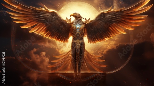 Horus, Egyptian god of kingship, healing, protection, the sun and the sky. photo