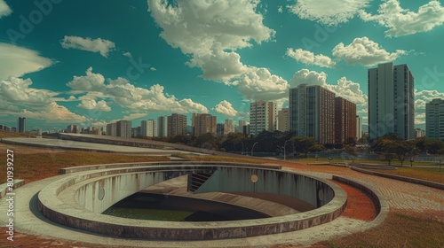 BrasÃ­lia skyline, Brazil, futuristic architecture and capital design