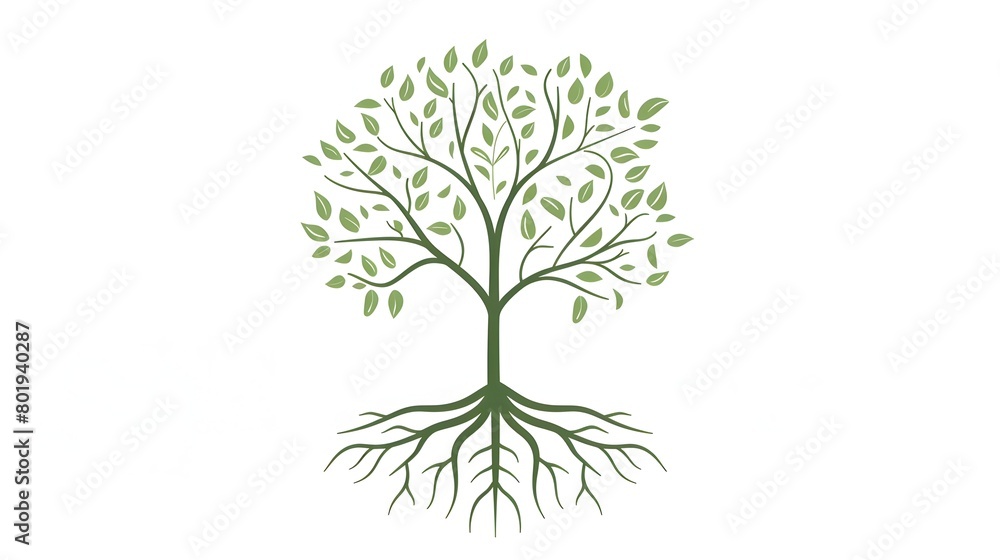 Minimal Tree Symbolizing Eco-Friendly Growth and Sustainability