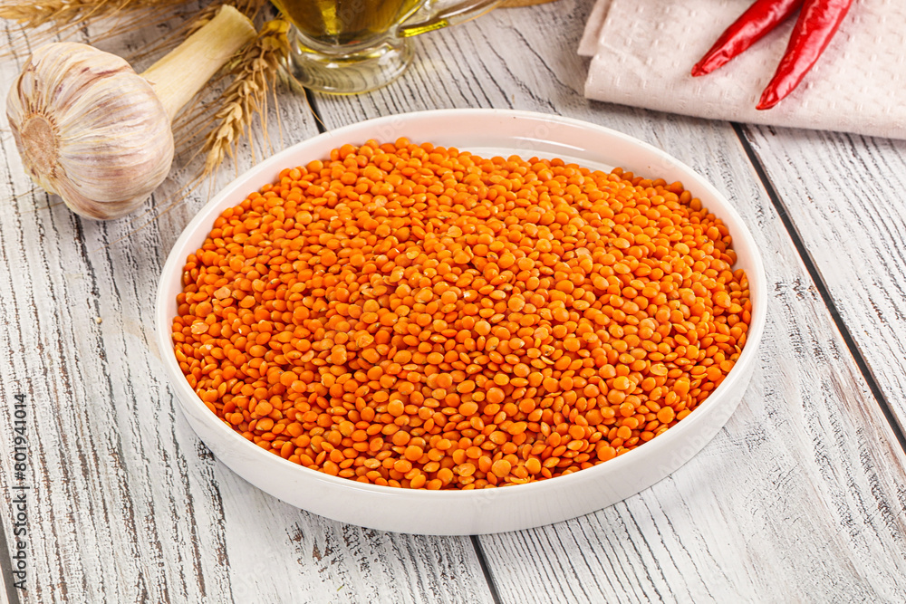 Raw red lentil for cooking Raw red lentil for cooking