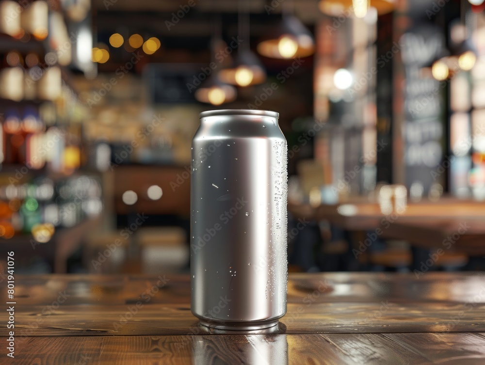 3D Model: Beer Can on Bar Table