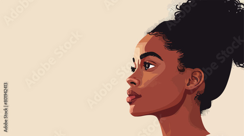 Beautiful young African-American woman on light background