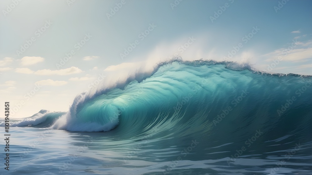 An isolated ocean wave against a clear backdrop. An isolated ocean wave against a clear backdrop.