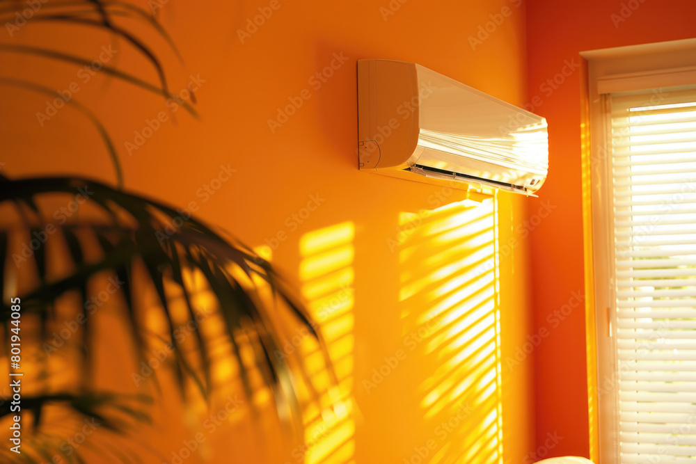 Reversible air conditioning unit capable of both cooling and heating functionalities.