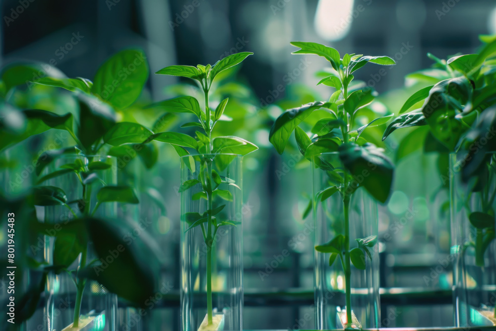 Rows of plants cultivated hydroponically, without soil.
Rows of plants cultivated hydroponically, without soil.