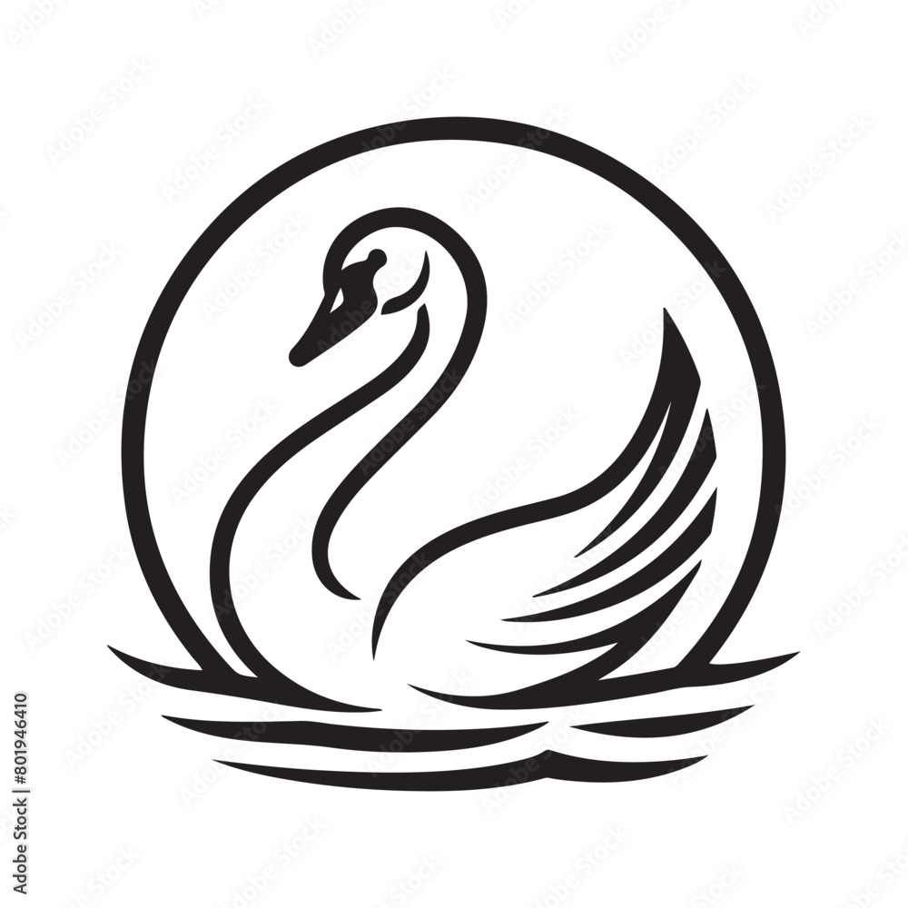 Fototapeta premium Simple swan logo Vectors and Illustrations 