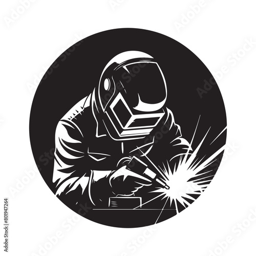 Welding logo design Vector Image on white background