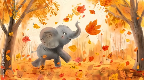 Playful Baby Elephant Froli...