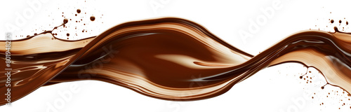 Wallpaper Mural Chocolate splash panorama banner isolated on white background with clipping path Torontodigital.ca