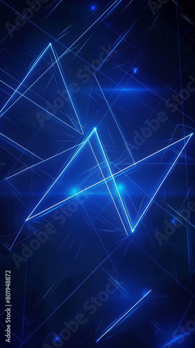 Abstract Blue Glowing Lines Technology Background