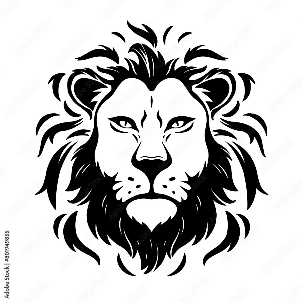 hand drawn lion head illustration, best for t-shirt design 