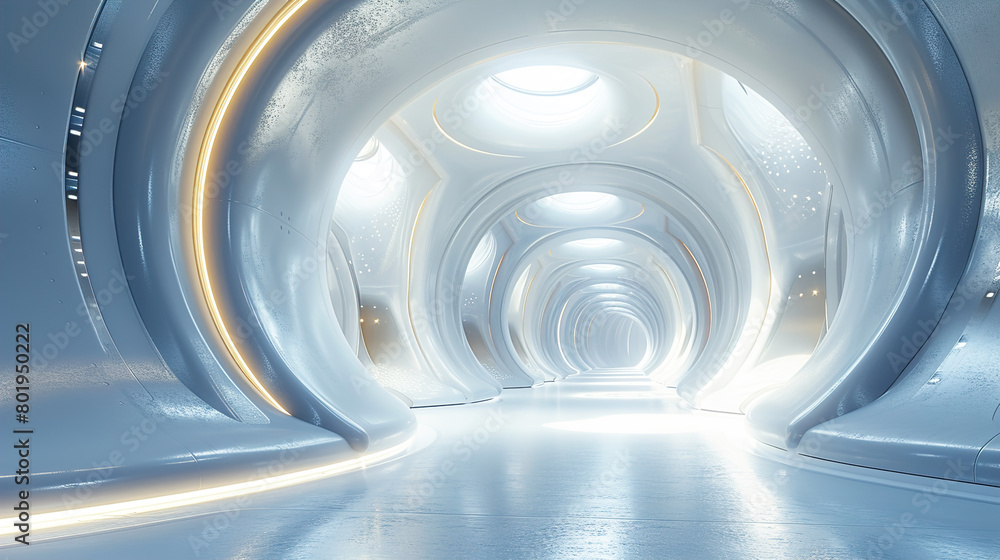 Fototapeta premium Futuristic Universe Step into the future with an abstract White Background 
