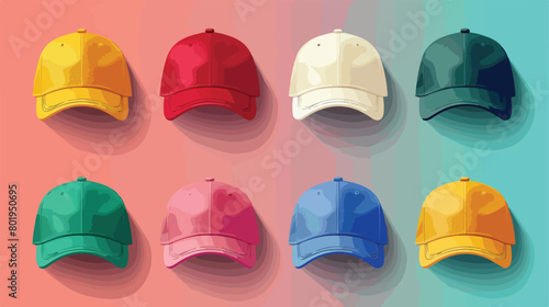 Blank caps on color background Vector illustration. Vector