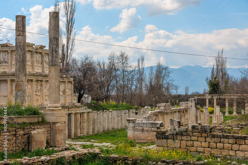 Sebasteion Temple Ruins in Aphrodisias, Turkey. Sebasteion Temple Ruins in Aphrodisias, Turkey.