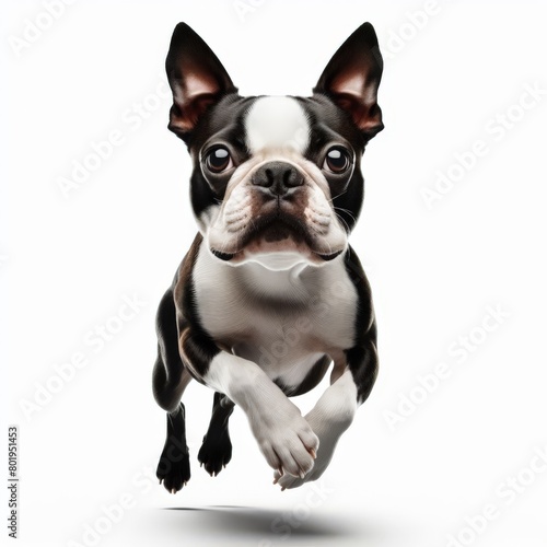 Image of isolated Boston terrier against pure white background, ideal for presentations  © robfolio