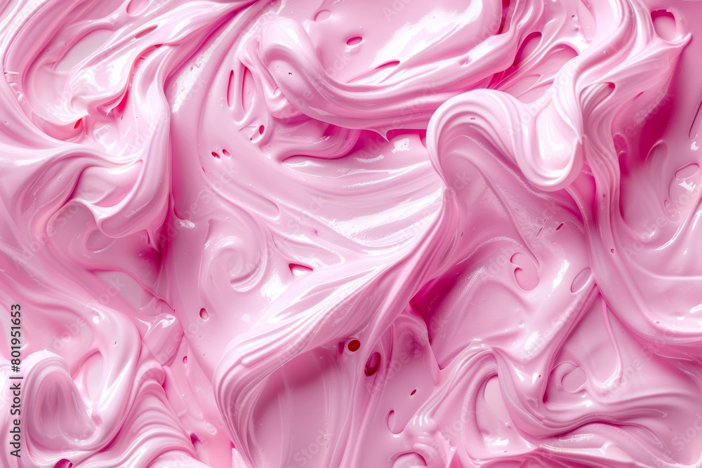 Obraz premium Delicious Pink Ice Cream Close-Up on Textured Background