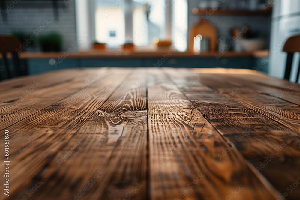 Kitchen table, shot from front up close, to be used as a product background Kitchen table, shot from front up close, to be used as a product background