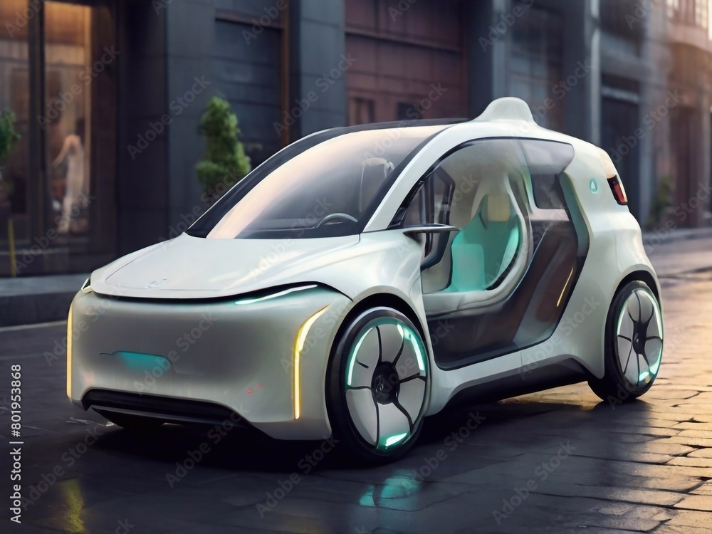 Concept of eco electric vehicle ecology future car. Concept of eco electric vehicle ecology future car.