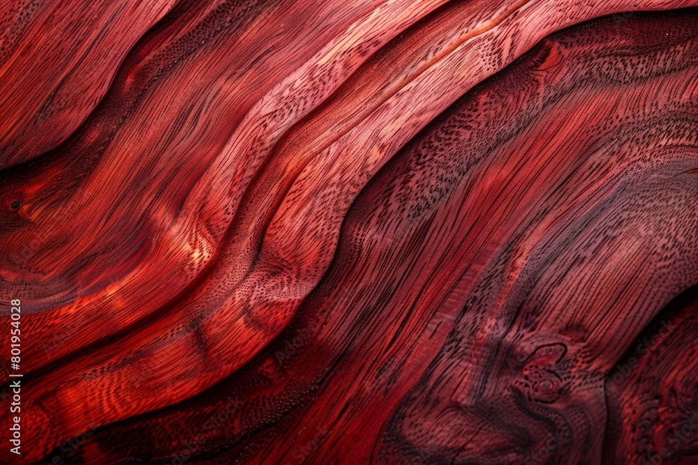Fototapeta premium a striking close-up of rich red wood grain textures