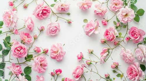 ピンクのバラのフレーム