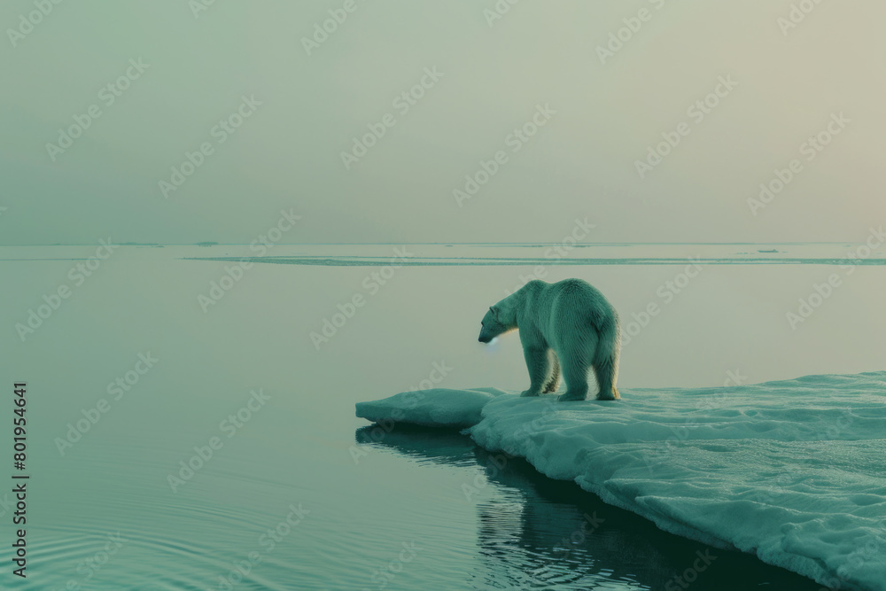 Fototapeta premium polar bear in the water