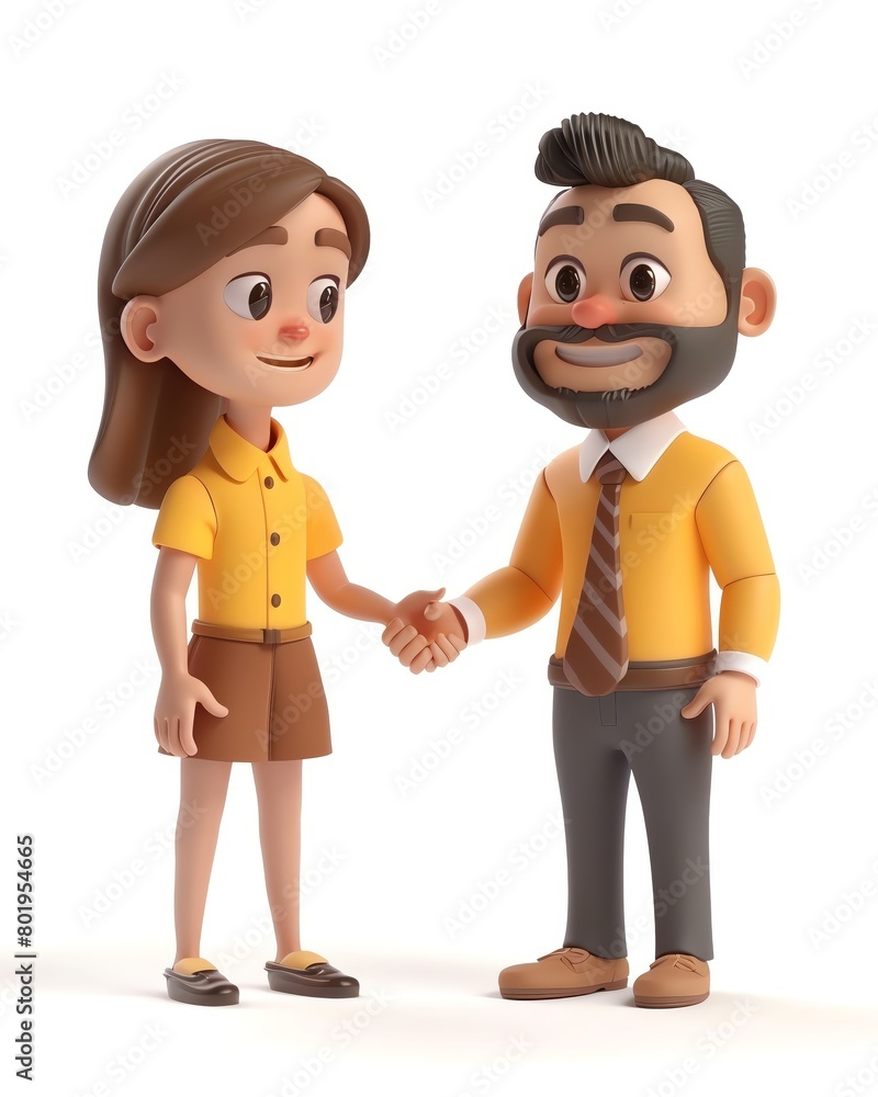 Happy business people making handshake isolated on white Happy business people making handshake isolated on white
