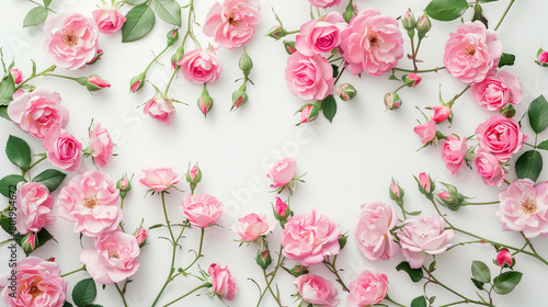 ピンクのバラのフレーム