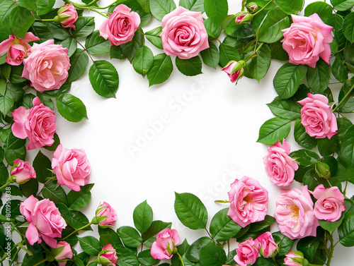 ピンクのバラのフレーム