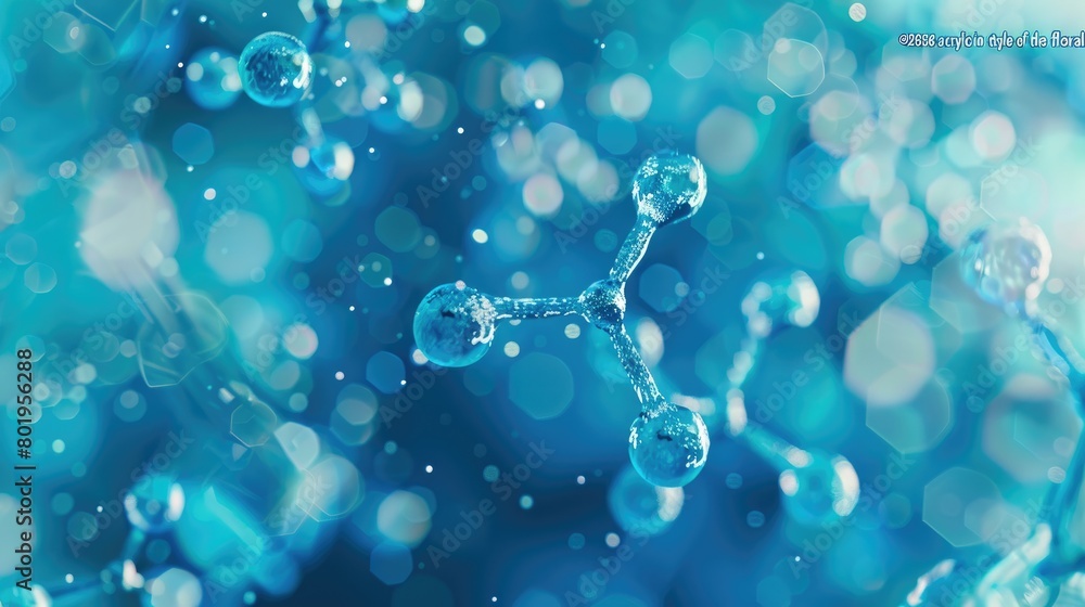 Abstract Blue Molecule Structure Background Abstract Blue Molecule Structure Background