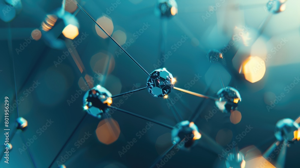 Abstract Blue Molecule Structure Background Abstract Blue Molecule Structure Background