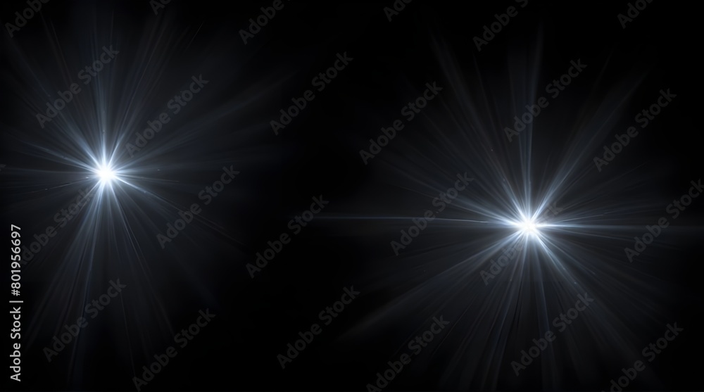 abstract beautiful rays of light on black background .Generative AI