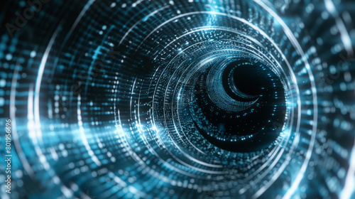 Wallpaper Mural Blue Digital Cosmic Singularity. Generative AI Torontodigital.ca