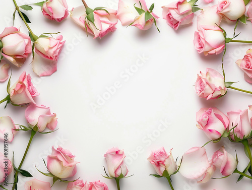 ピンクのバラのフレーム