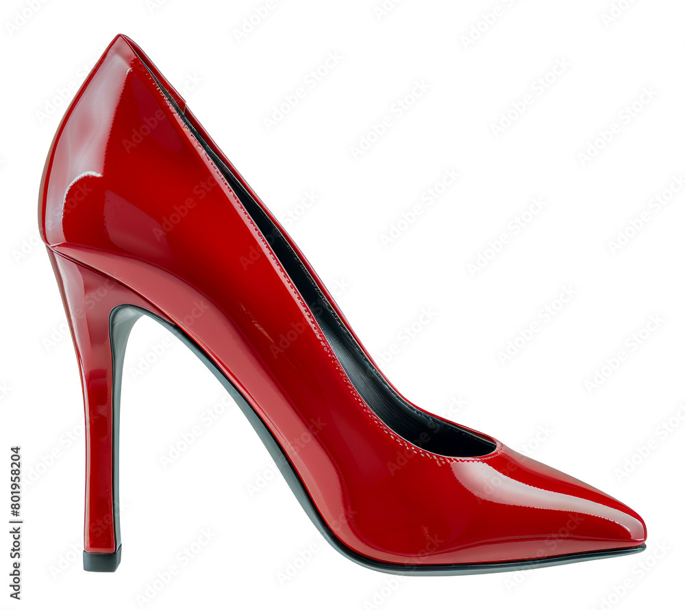 Elegant red high heel shoe, cut out - stock png. Elegant red high heel shoe, cut out - stock png.