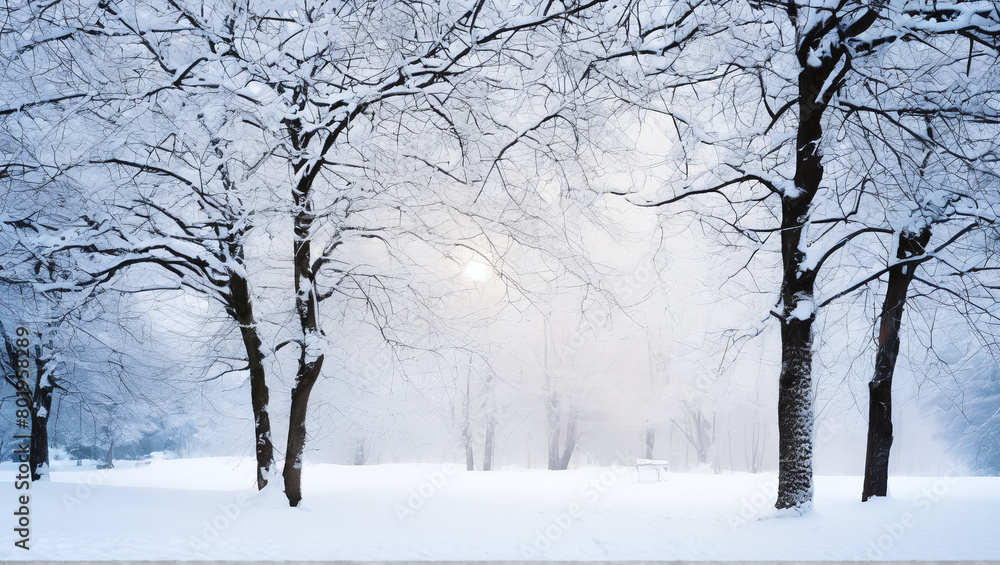 Beautiful view the wood in winter period Beautiful view the wood in winter period