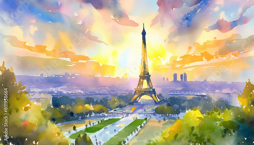 Eiffel Tower Dream: A Parisian Watercolor