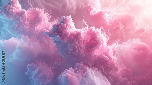 A pink cloud filled sky with a pinkish purple hue
