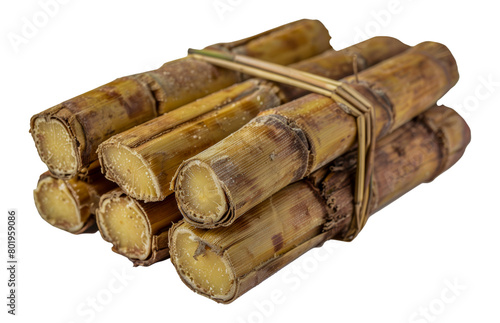 Bundled sugarcanes, cut out - stock png. photo