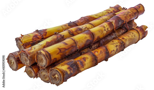 Bundled sugarcanes, cut out - stock png. photo
