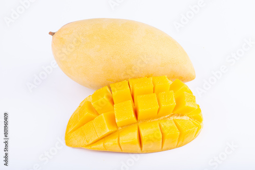 ripe mango on white backgroud