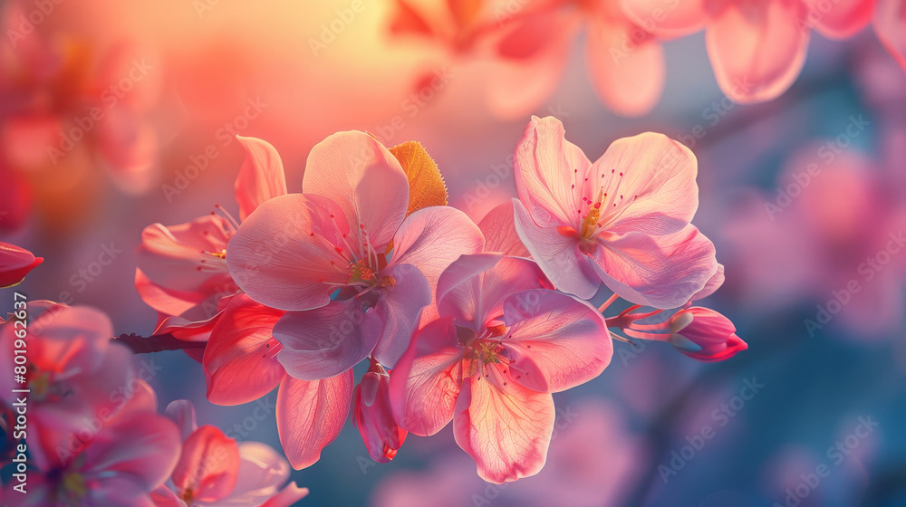 A close up of a pink flower with a blue sky in the background A close up of a pink flower with a blue sky in the background