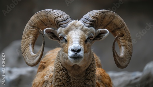 Portrait of a ram .