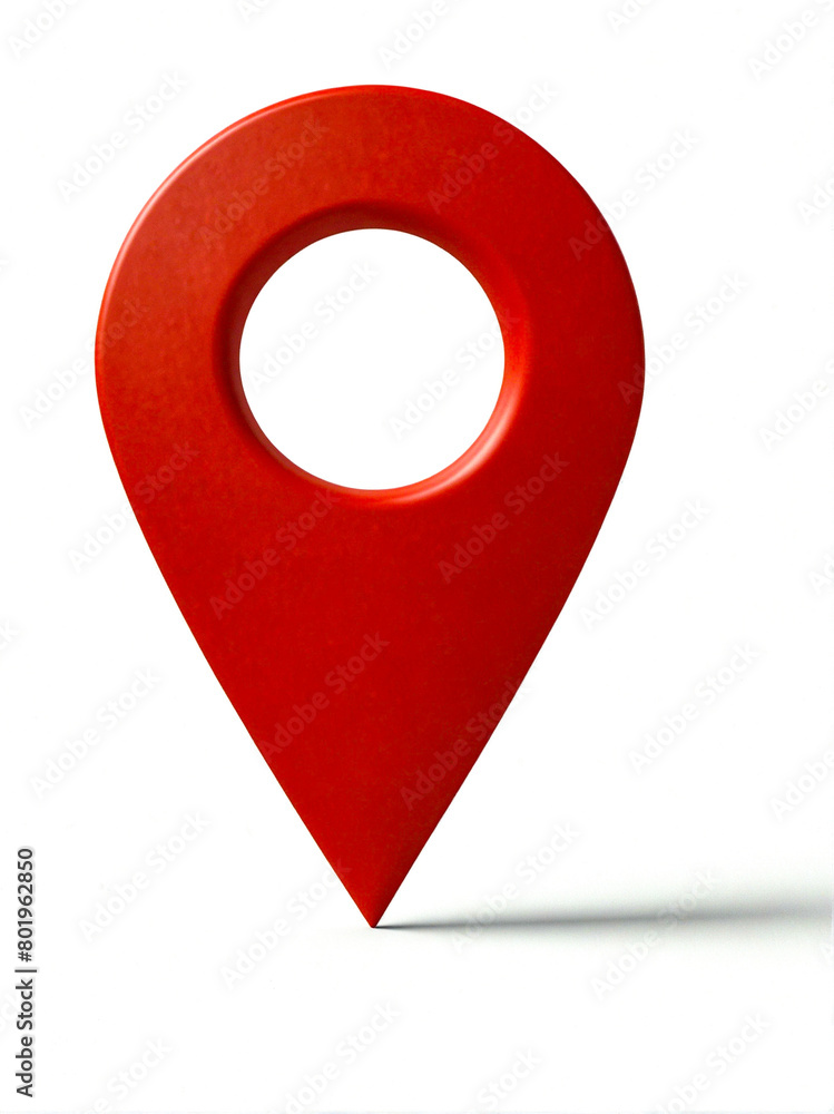 A red teardrop market icon as a pin drop for a location on a map