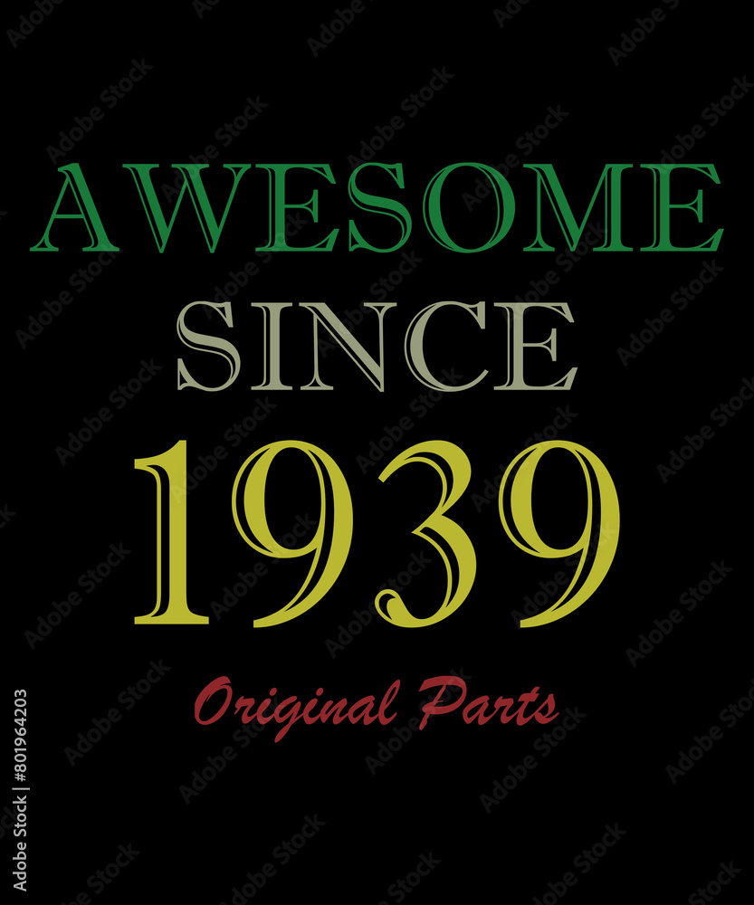 Birthday Gift card Vintage 1939, Legends are born in December Happy Birthday Old Funny Celebration Birthday Party Gift Idea Vector T-Shirt Design.