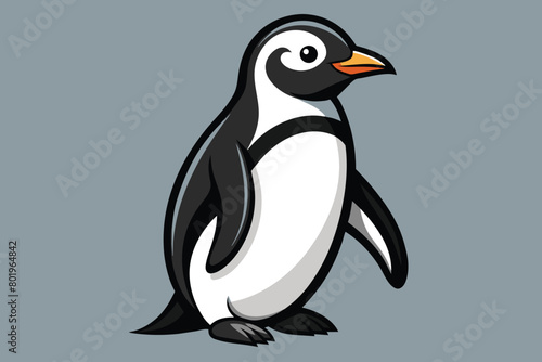 Solid color African Penguin vector design