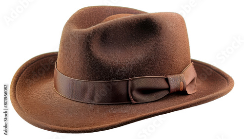 Vintage leather cowboy hat, cut out - stock png.